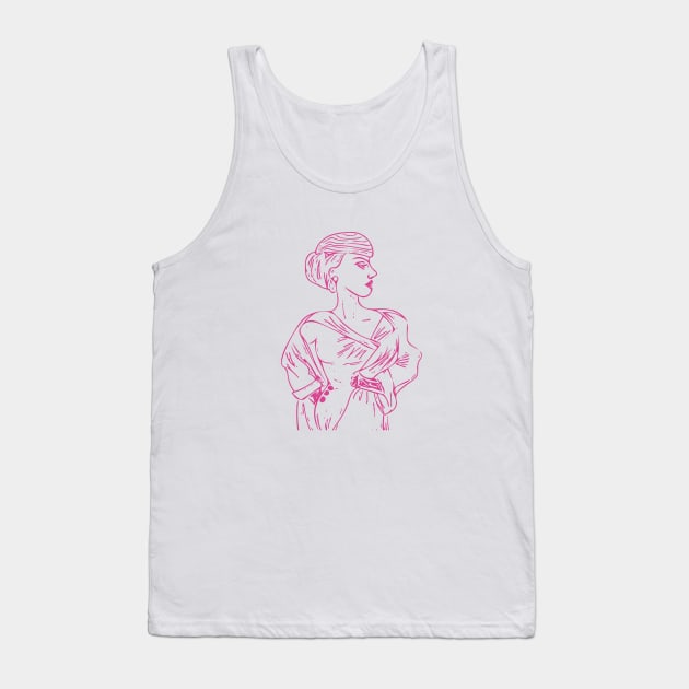 Woman in Pink Tank Top by fruitfulart